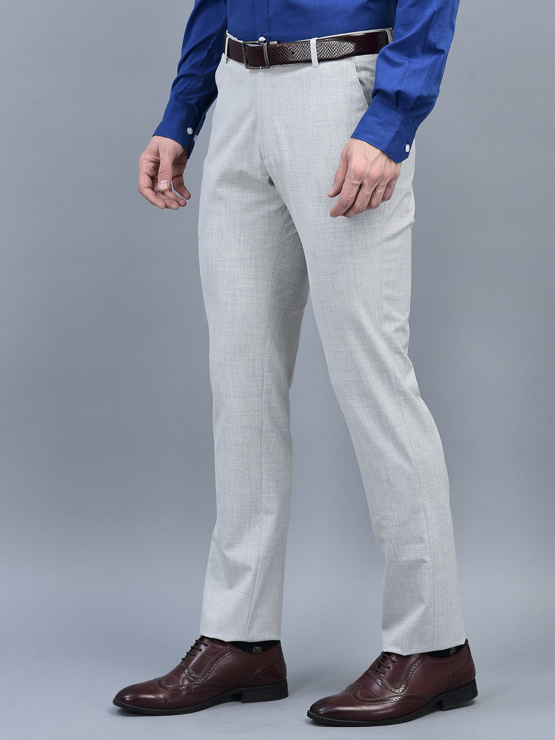 Buy AD by Arvind Slim Fit Solid Formal Trousers - NNNOW.com